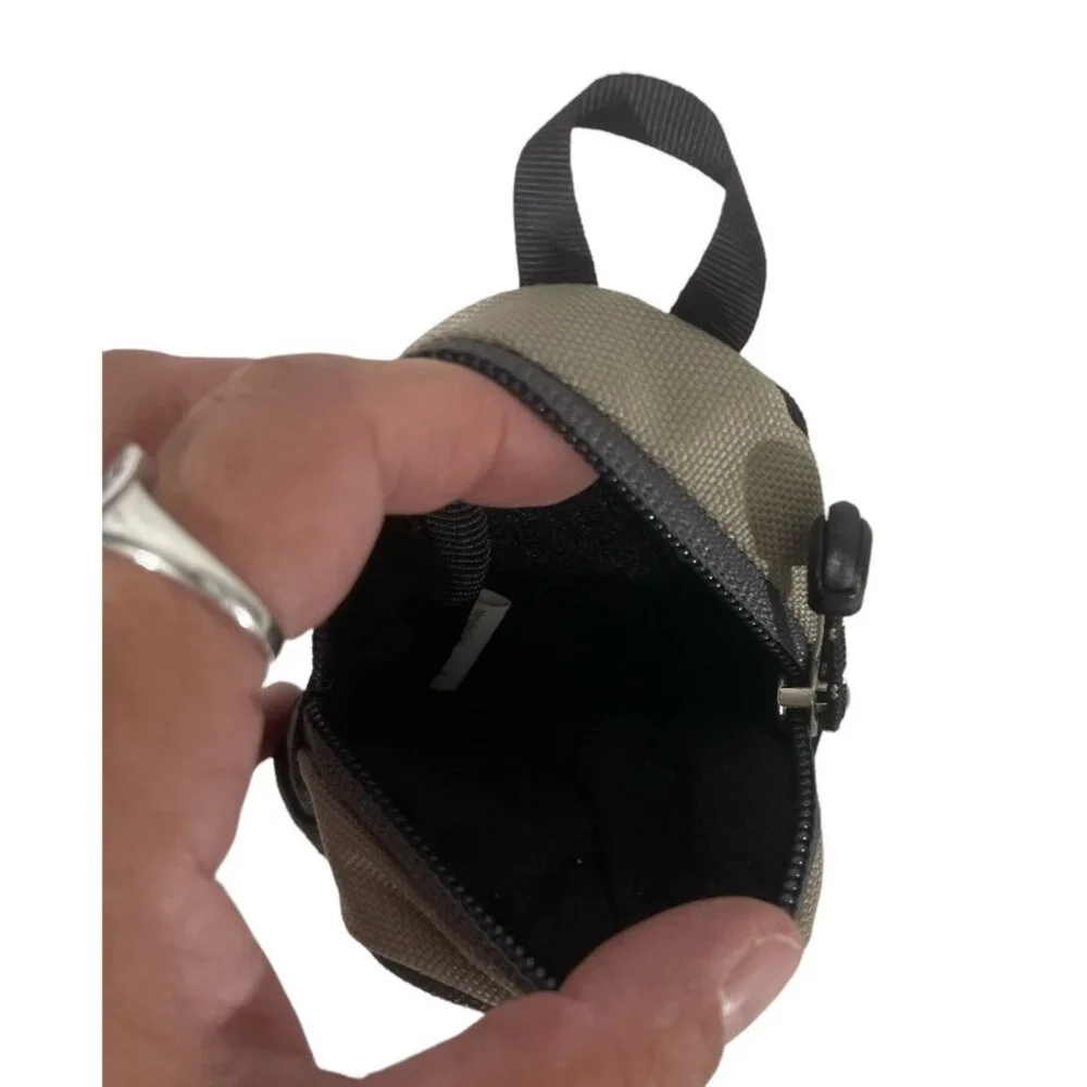 DEUTER mini backpack 4.5’‎ Black Tan Zip Closure